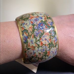 Forever 21 Floral Chunky Cuff Bracelet